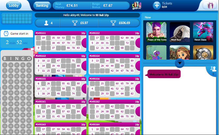 A Screenshot of a 90-Ball Room at City , large view