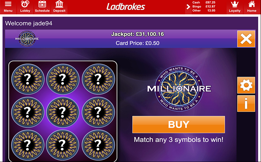 The Newly-Added ‘Millionaire Scratch’ Game, large view