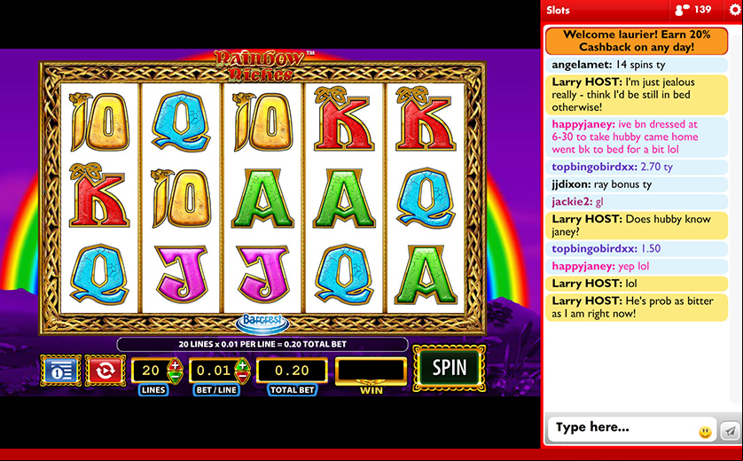 The popular Rainbow Riches slots can be enjoyed at Sun Bingo, large view