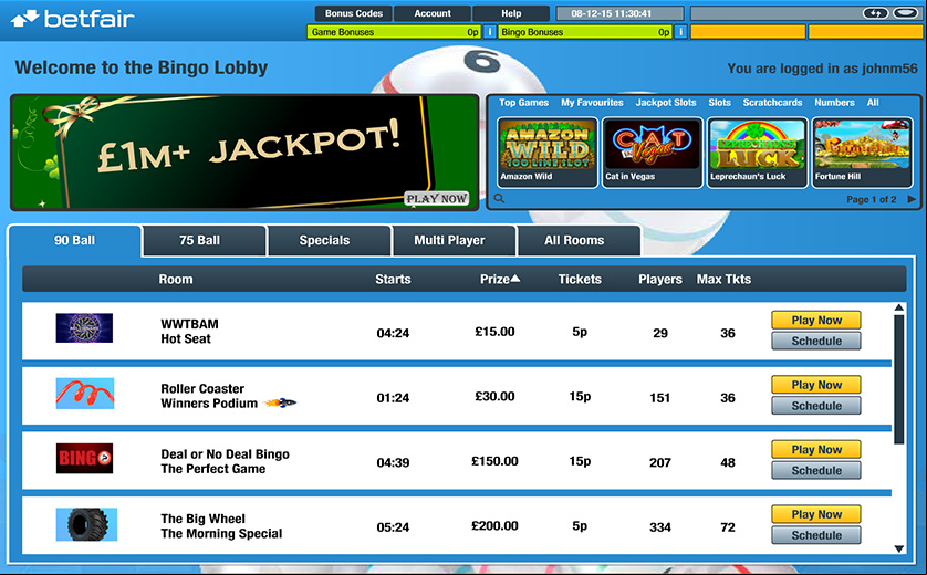 The Desktop Look of Betfair's Lobby, large view