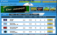 The Desktop Look of Betfair's Lobby