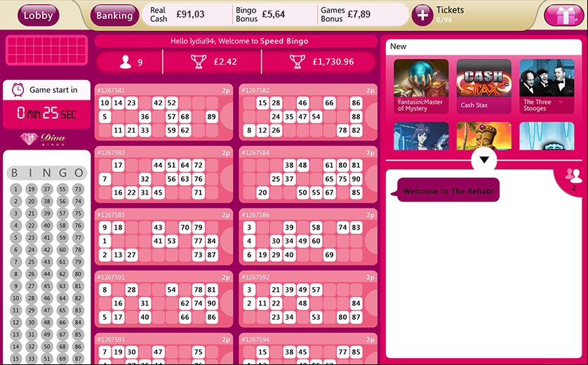  the 90-Ball Bingo Action at ‘The Rehab’ Room, large view